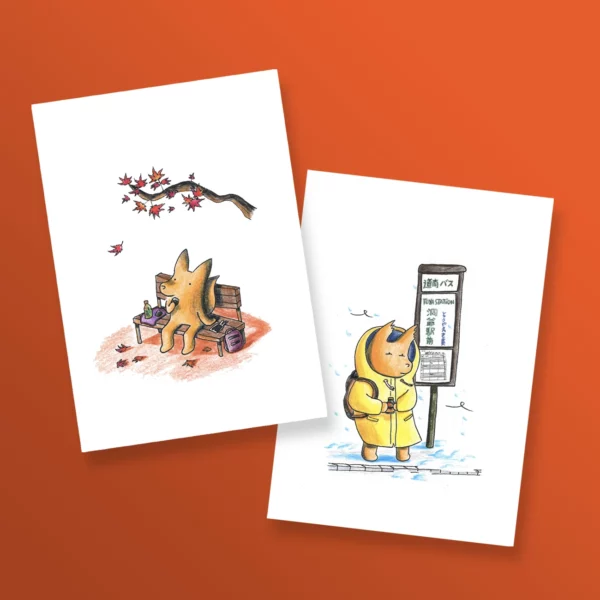 Lot cartes postales "Deux saisons"